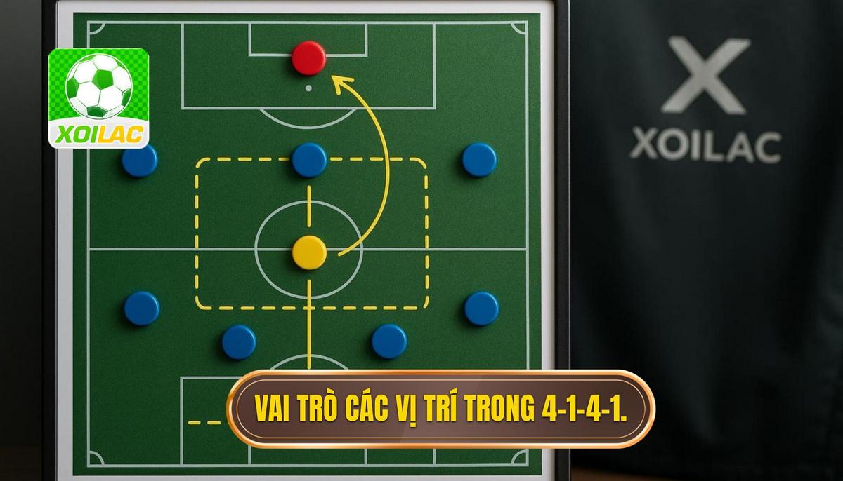 2. Vai trò then chốt của các vị trí trong sơ đồ 4-1-4-1 phòng ngự